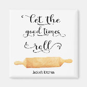 Kitchen Quote Funny Black White Typografie Magneet (Voorkant)