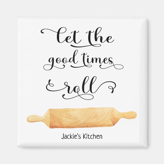 Kitchen Quote Funny Black White Typografie Magneet (Voorkant)