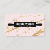 Kitchen Rolling Pin | Pink Marble Background Visitekaartje (Voorkant)