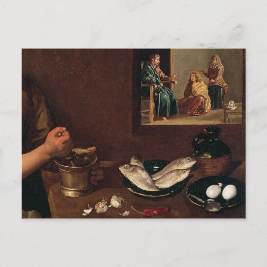Kitchen Scene met Christus Briefkaart (Voorkant)