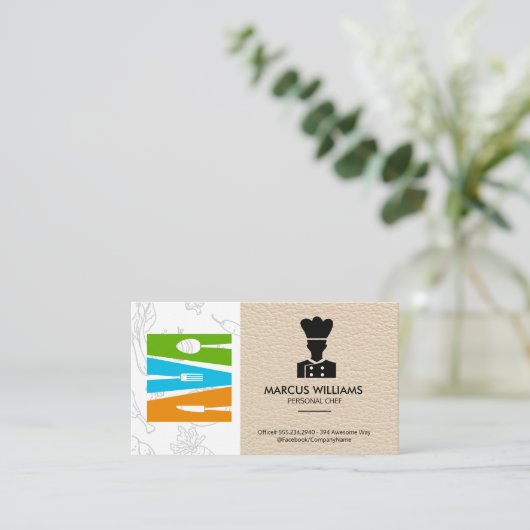 Kitchen Silverware | Chef Logo Visitekaartje (Staand voorkant)
