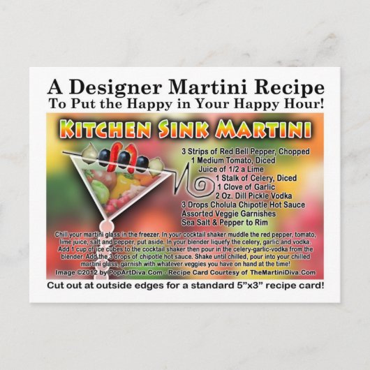 Kitchen Sink Martini Recipe Briefkaart (Voorkant)