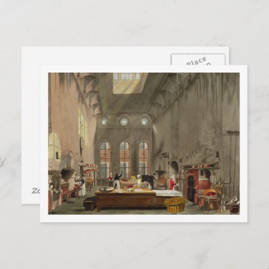 Kitchen, St. James's Palace, gegraveerd door Willi Briefkaart (Voorkant / Achterkant)