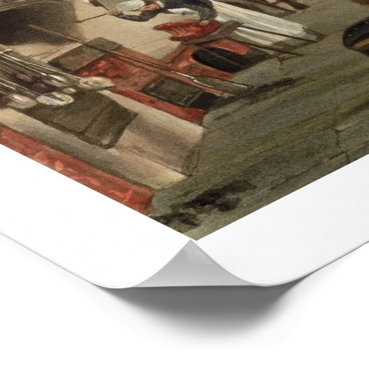 Kitchen, St. James's Palace, gegraveerd door Willi Poster (Hoek)