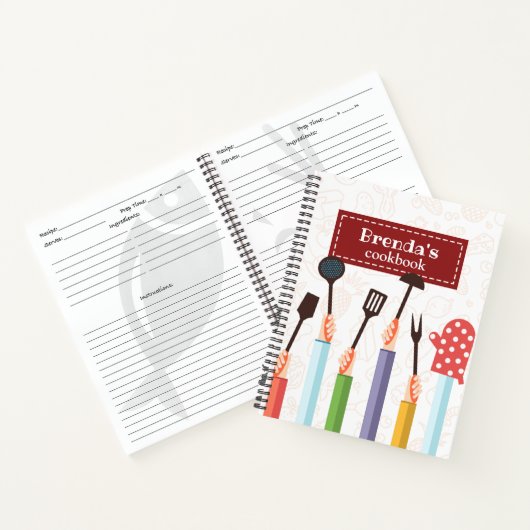 Kitchen Stuff Burgandy Recipe Spiral Notebook Notitieboek (Binnen)