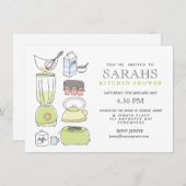 Kitchen Tea Vrijgezellenfeest Party nodigt uit Kaart (Voorkant / Achterkant)