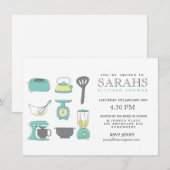 Kitchen Tea Vrijgezellenfeest Party nodigt uit Kaart (Voorkant / Achterkant)