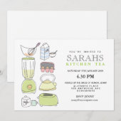 Kitchen Tea Vrijgezellenfeest Party nodigt uit Kaart (Voorkant / Achterkant)