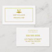 KITCHEN TOOLS IN FAUX GOLD PRIVATE CHEF VISITEKAARTJE (Voorkant / Achterkant)