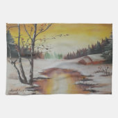 Kitchen Towel Ann Hayes Painting Winter Scene Theedoek (Horizontaal)