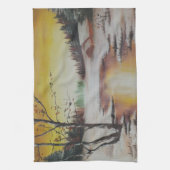 Kitchen Towel Ann Hayes Painting Winter Scene Theedoek (Verticaal)
