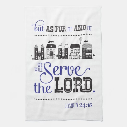 Kitchen Towel Bible Scripture Joshua 24:15 Theedoek (Verticaal)