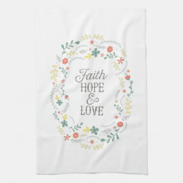 Kitchen Towel Bijbelse Schrift Faith Hope Love Theedoek