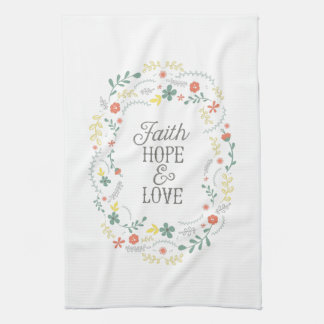 Kitchen Towel Bijbelse Schrift Faith Hope Love Theedoek