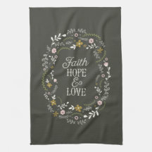 Kitchen Towel Bijbelse Schrift Faith Hope Love