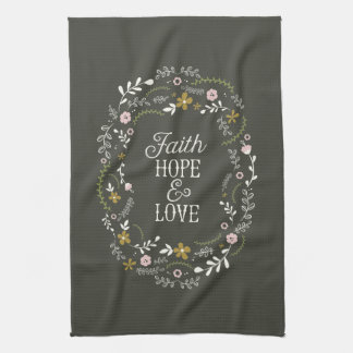 Kitchen Towel Bijbelse Schrift Faith Hope Love Theedoek