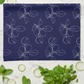 Kitchen Towel - Blue And White Lemons Pattern Theedoek (Gevouwen)