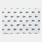 Kitchen Towel - Blue Christmas Trees Pattern Theedoek (Horizontaal)
