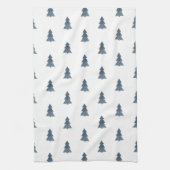Kitchen Towel - Blue Christmas Trees Pattern Theedoek (Verticaal)