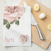 Kitchen Towel Blush-Rozen & Glitter Personalized Theedoek (Quarter Fold)