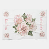 Kitchen Towel Blush-Rozen & Glitter Personalized Theedoek (Horizontaal)