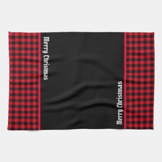 Kitchen Towel-Buffalo Pset Merry Kerstmis Theedoek (Horizontaal)