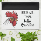 Kitchen Towel-Chicken Bless Al diegenen die Theedoek (Gevouwen)