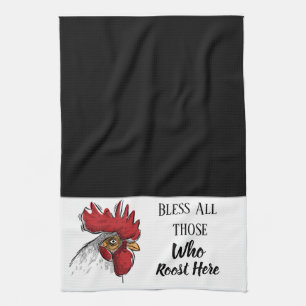 Kitchen Towel-Chicken Bless Al diegenen die Theedoek