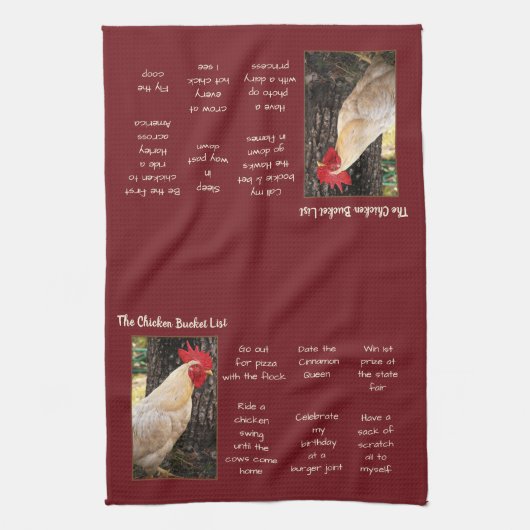 Kitchen Towel-Chicken Bucket List Theedoek (Verticaal)