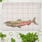 Kitchen Towel - Chinook Salmon op Pset Theedoek (Gevouwen)