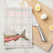 Kitchen Towel - Chinook Salmon op Pset Theedoek (Quarter Fold)