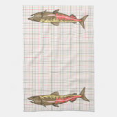 Kitchen Towel - Chinook Salmon op Pset Theedoek (Verticaal)