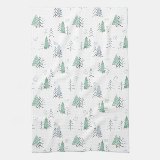 Kitchen Towel - Christmas Trees Pattern Theedoek (Verticaal)