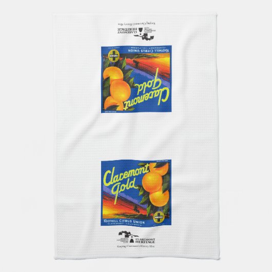 Kitchen Towel - Claremont CA - Claremont Gold Theedoek (Verticaal)