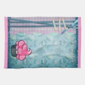 Kitchen Towel Cute Pink Cupcake Aangepast Theedoek (Horizontaal)
