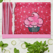Kitchen Towel Cute Pink Cupcake Aangepast Theedoek (Gevouwen)