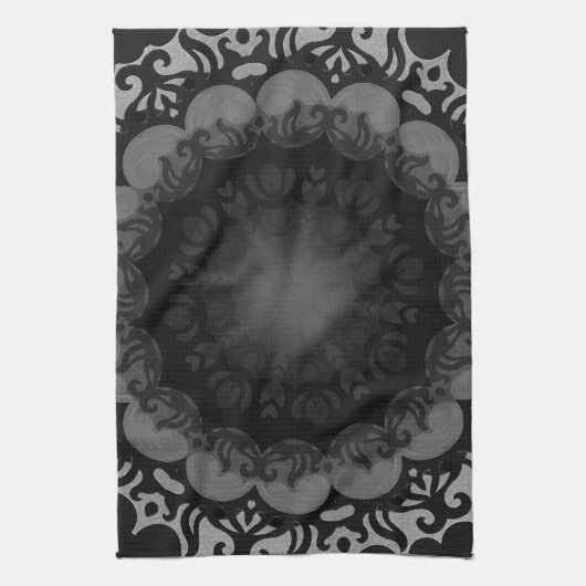 Kitchen Towel - 'Dark Mandala' nr. 1 Theedoek (Verticaal)