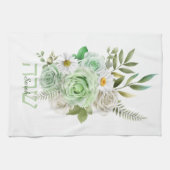 Kitchen Towel Green Rozen en White Daisies Theedoek (Horizontaal)