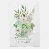 Kitchen Towel Green Rozen en White Daisies Theedoek (Verticaal)