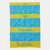 Kitchen Towel "Hanukkah Blue Gold" Theedoek (Verticaal)