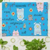Kitchen Towel "Hanukkah Cat Dog Mouse Bird Towel" Theedoek (Gevouwen)