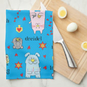 Kitchen Towel "Hanukkah Cat Dog Mouse Bird Towel" Theedoek (Quarter Fold)