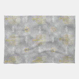 Kitchen Towel "Hanukkah Elegant Menorahs" Theedoek