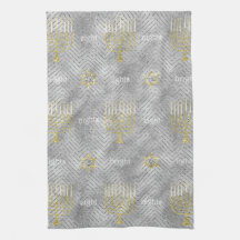 Kitchen Towel "Hanukkah Elegant Menorahs"