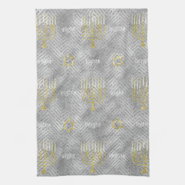 Kitchen Towel "Hanukkah Elegant Menorahs" Theedoek