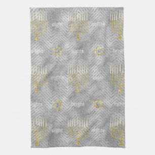 Kitchen Towel "Hanukkah Elegant Menorahs" Theedoek