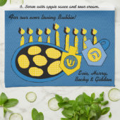 Kitchen Towel "Hanukkah Frying Latkes Recipe" Theedoek (Gevouwen)