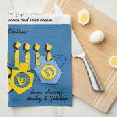 Kitchen Towel "Hanukkah Frying Latkes Recipe" Theedoek (Quarter Fold)