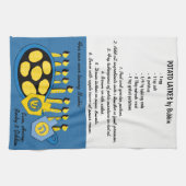 Kitchen Towel "Hanukkah Frying Latkes Recipe" Theedoek (Horizontaal)