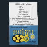 Kitchen Towel "Hanukkah Frying Latkes Recipe" Theedoek<br><div class="desc">Keukenhanddoek "Hanukkah Frying Latkes Recipe Dish Towel" Personaliseert u door uw eigen tekst toe te voegen. Schrap eenvoudig mijn tekst en vervang met uw eigen gebruikend uw favoriete doopvontstijl, kleur, en grootte. Bedankt voor het stoppen en winkelen. Veel waardering! Happy Chanukah/Hanukkah! Stijl: Keukenhanddoeken 16 x 24 inch Een keuken oplichten...</div>